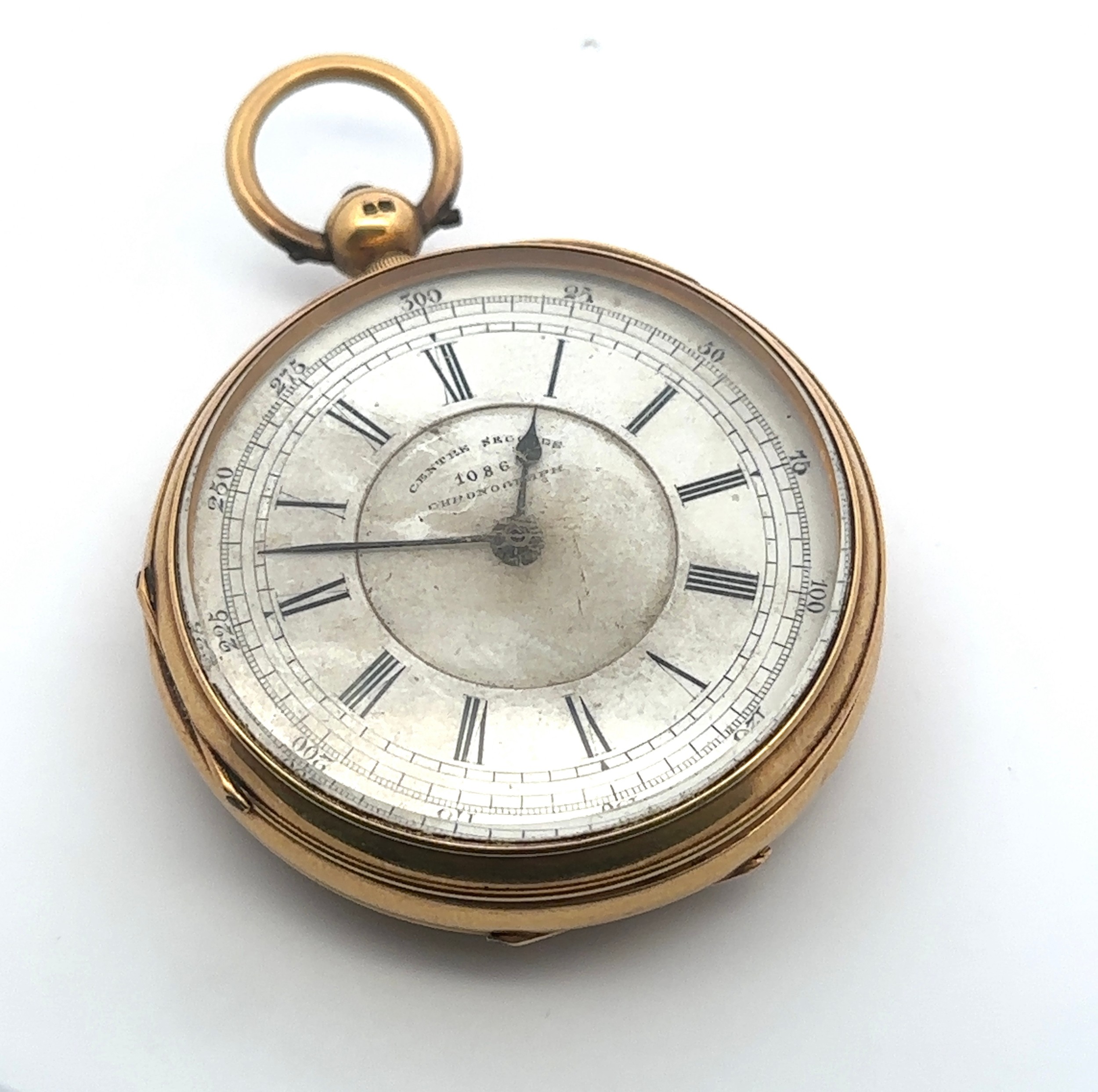 A Victorian 18Ct Gold Open Face Chronograph Pocket Watch