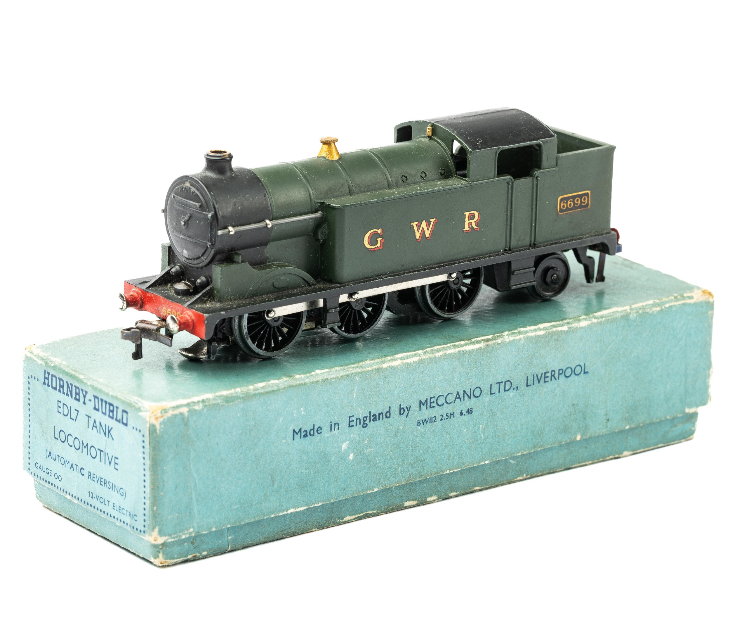 Hornby Dublo 3 Rail Pre War EDL7 GWR Loco In GWR Shirt Button Green, No.6699