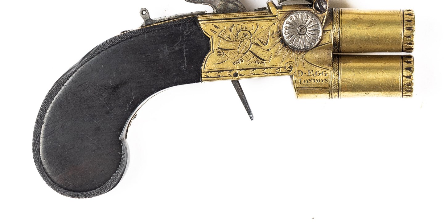 A Pair Of Double Barrelled Muff Pistols By Durs Egg