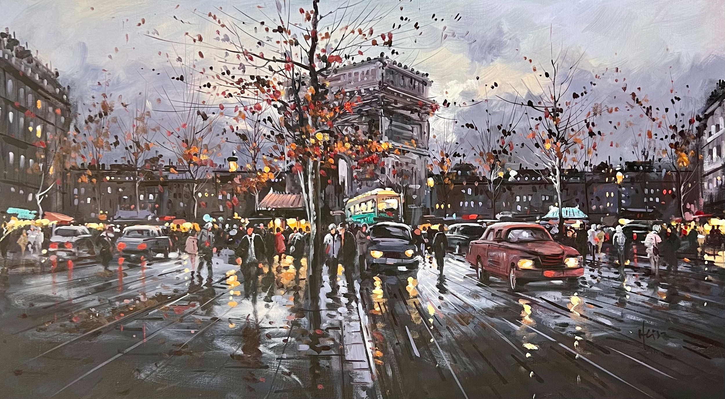 Henderson Cisz (Brazilian, B.1960), Driving To L’Arc De Triomphe, Oil On Canvas