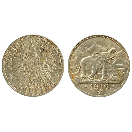 German East Africa, 1916 Wilhelm II Gold 15 Rupien Tabora Mint. XRF Tested As 18Ct. VF