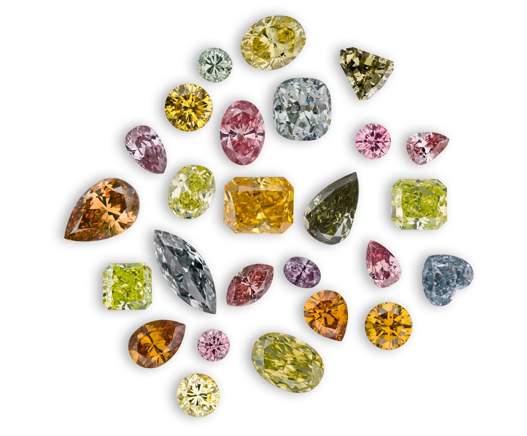 An array of coloured diamonds